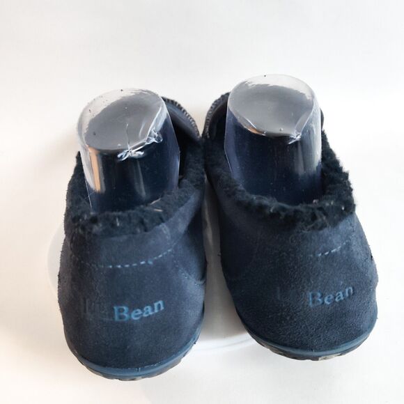 L.L. Bean ID301052 Blue Suede Mountain Slipper Fleece Lined Slip On Mens 10 M - Picture 7 of 10